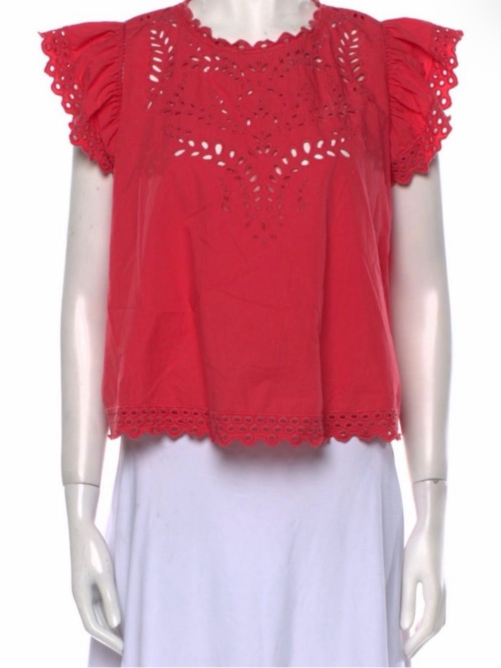 Isabel Marant Etoile cotton Broderie Anglaise Salvia Top 38 size 8
